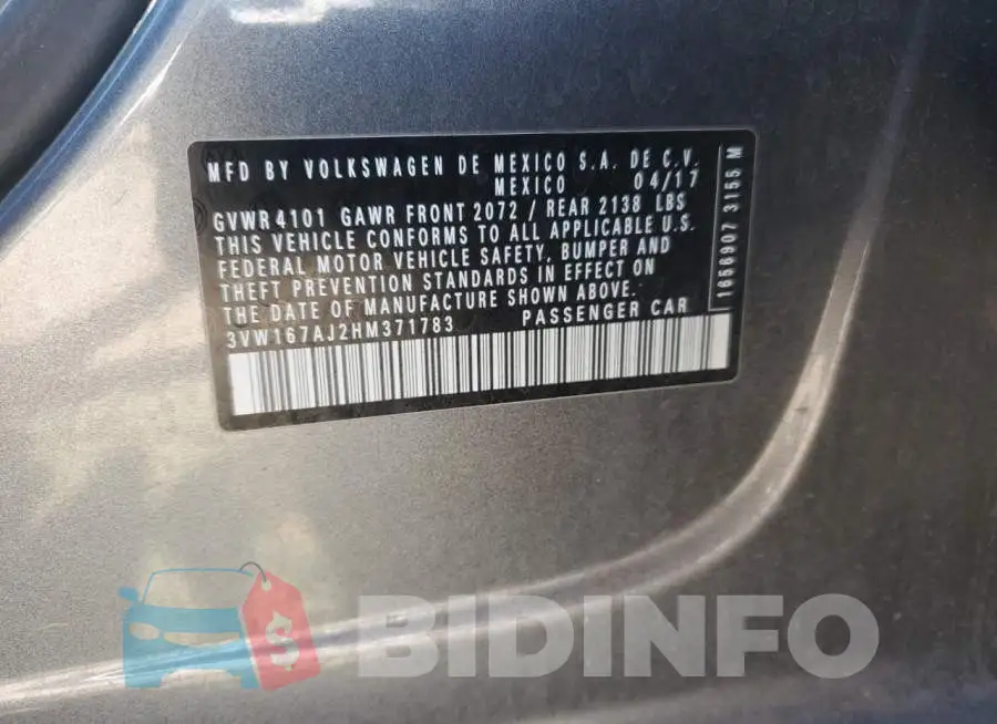 3VW167AJ2HM371783 Photo# 12
