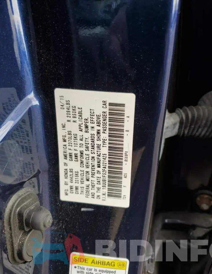 19UUB1F52FA021425 Photo# 12