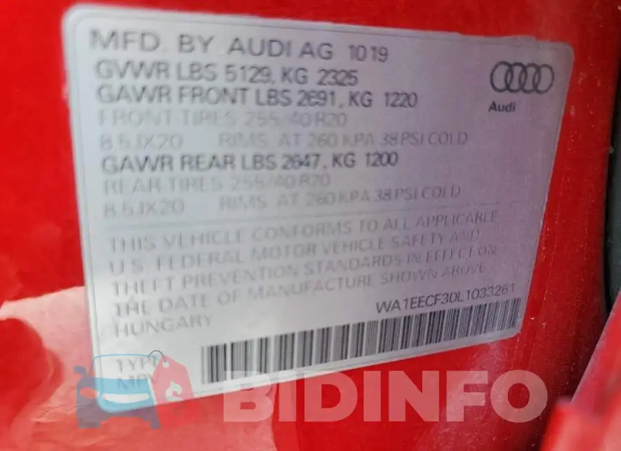 WA1EECF30L1033261 Photo# 14