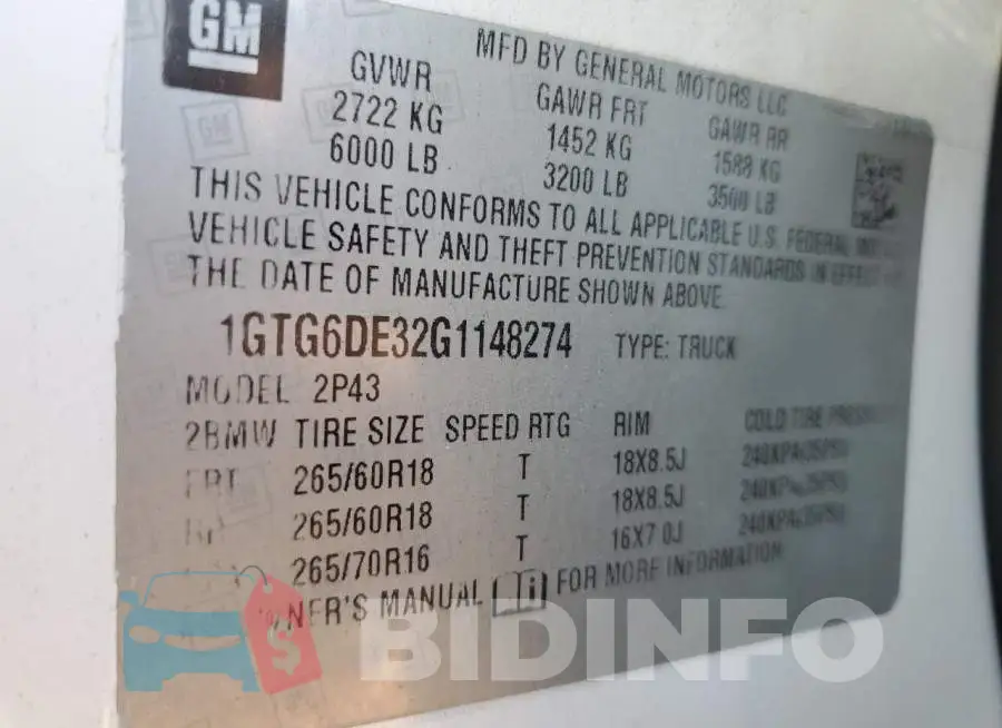 1GTG6DE32G1148274 Photo# 12