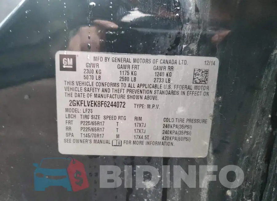2GKFLVEK8F6244072 Photo# 13