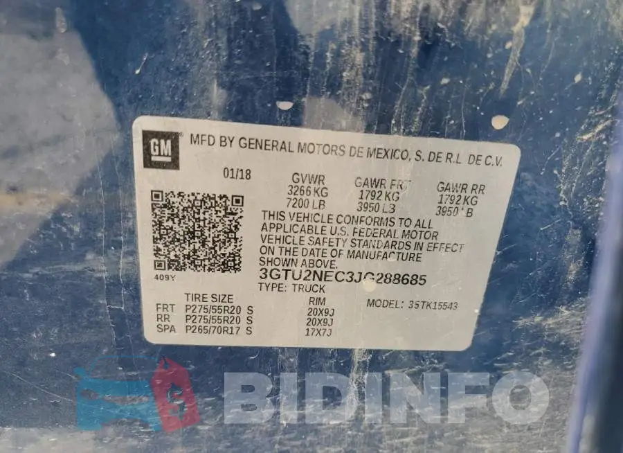 3GTU2NEC3JG288685 Photo# 12