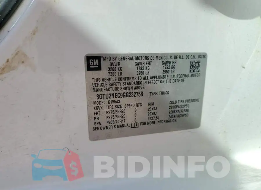 3GTU2NEC9GG232758 Photo# 12