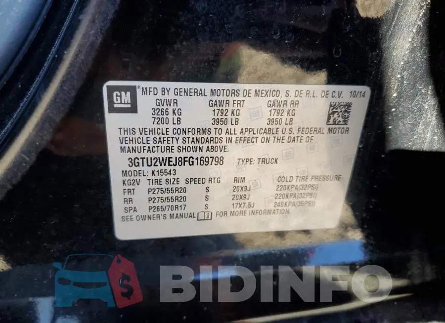 3GTU2WEJ8FG169798 Photo# 12