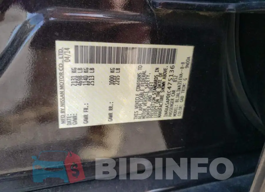 1N4AA5AP0EC475136 Photo# 12