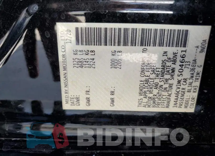 1N4AA6CV1MC504661 Photo# 13