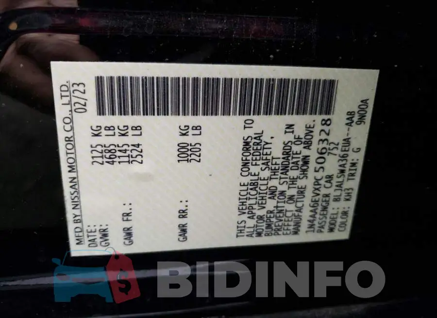 1N4AA6EVXPC506328 Photo# 12