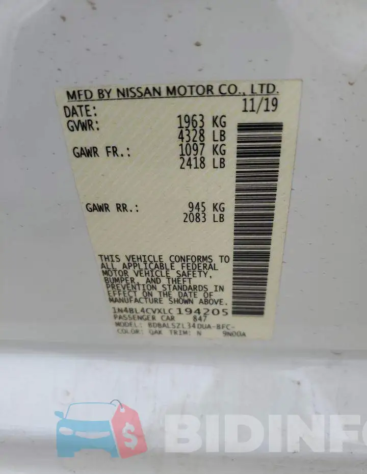 1N4BL4CVXLC194205 Photo# 13