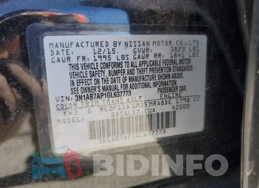 3N1AB7AP1GL637773 Photo# 13