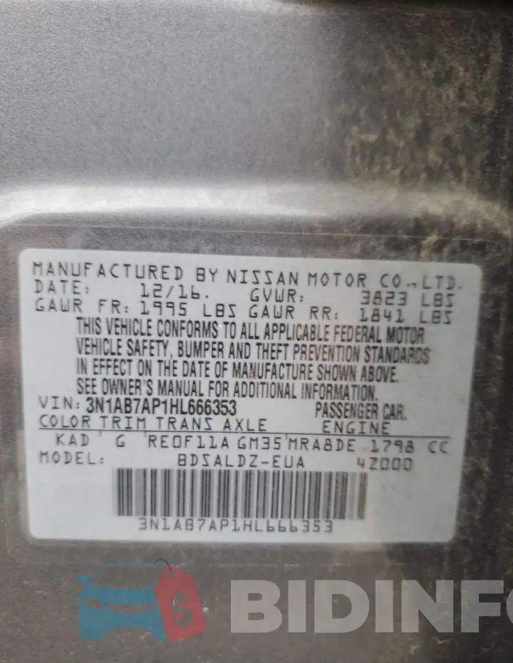 3N1AB7AP1HL666353 Photo# 12