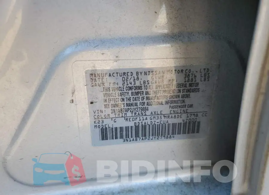 3N1AB7AP2JY279884 Photo# 12