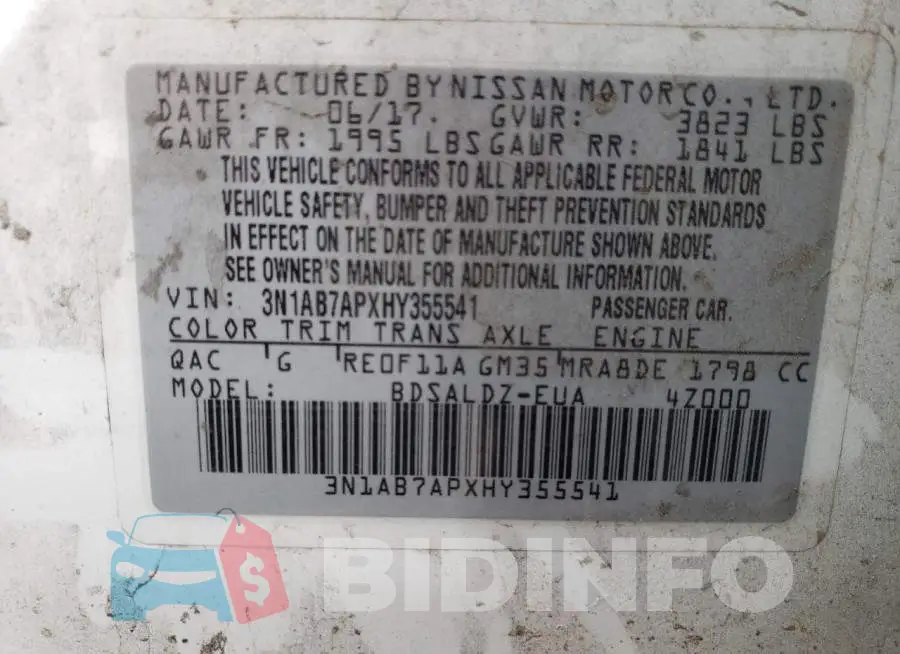 3N1AB7APXHY355541 Photo# 12