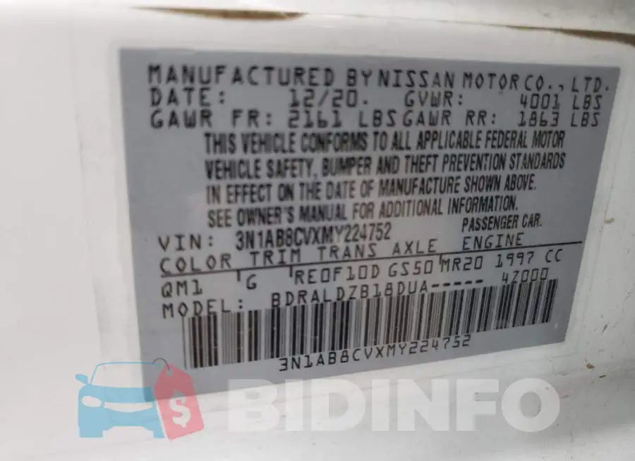 3N1AB8CVXMY224752 Photo# 12