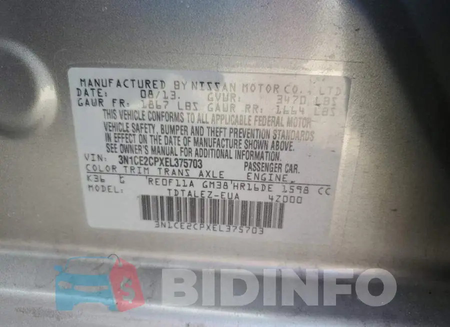3N1CE2CPXEL375703 Photo# 12