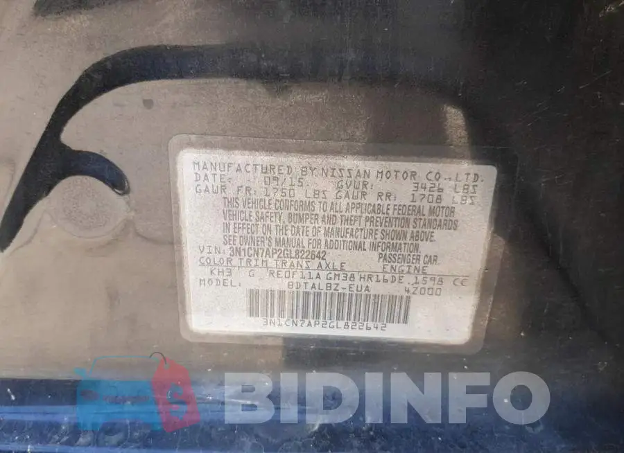 3N1CN7AP2GL822642 Photo# 13