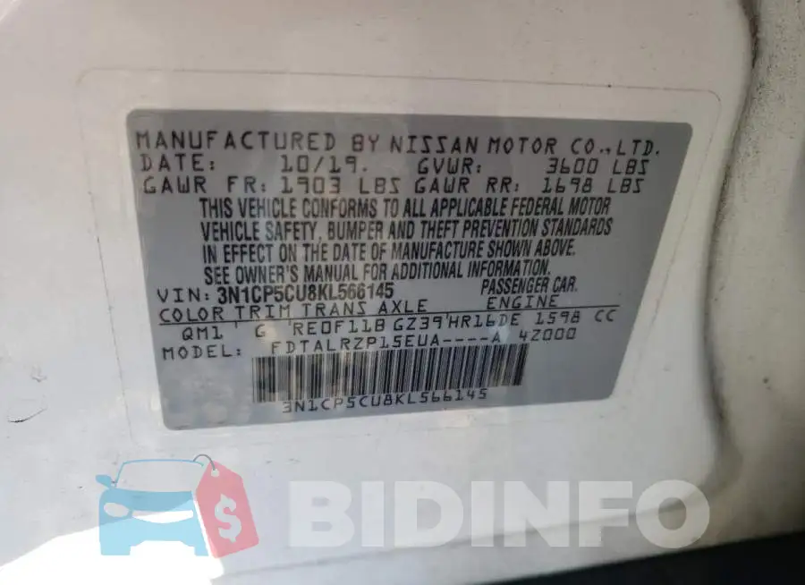 3N1CP5CU8KL566145 Photo# 12