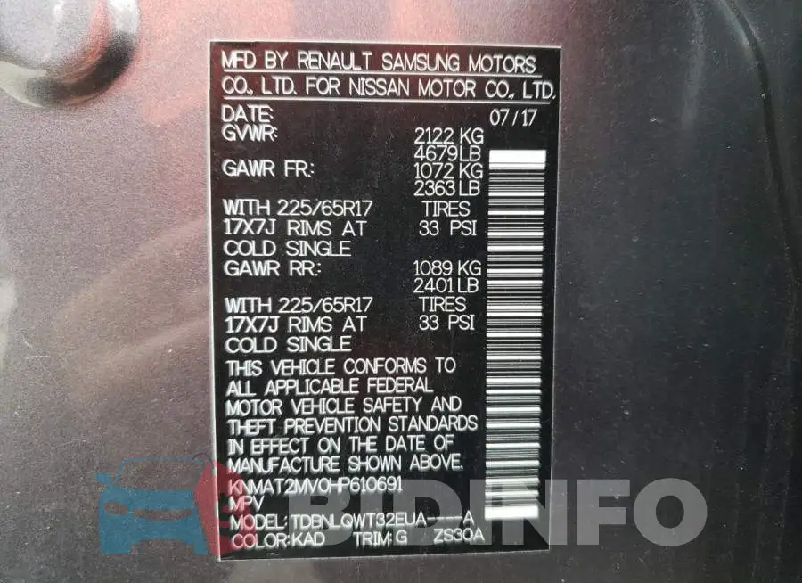 KNMAT2MV0HP610691 Photo# 12