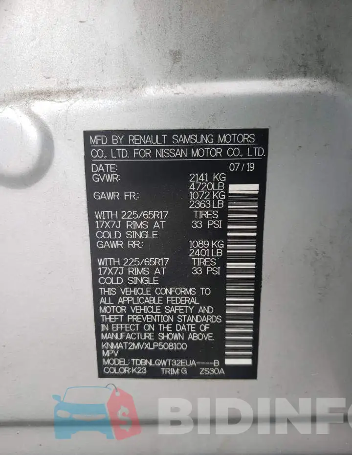 KNMAT2MVXLP508100 Photo# 12