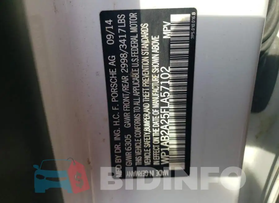 WP1AB2A25FLA57102 Photo# 13