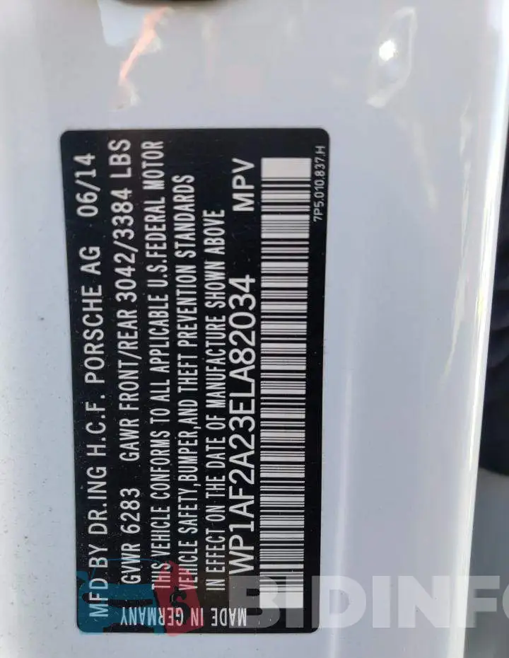 WP1AF2A23ELA82034 Photo# 12