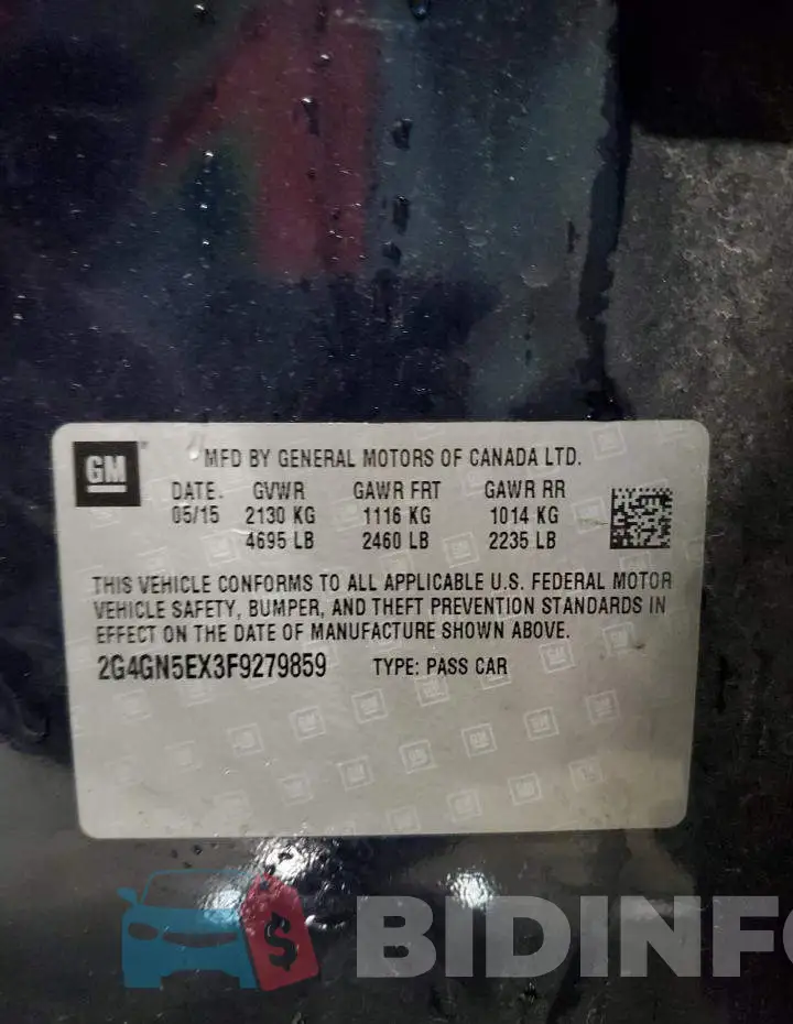 2G4GN5EX3F9279859 Photo# 12