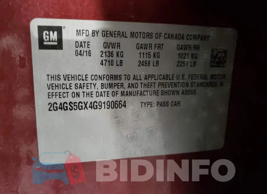 2G4GS5GX4G9190664 Photo# 12