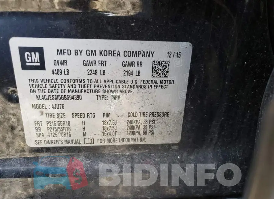 KL4CJ2SM5GB594390 Photo# 13
