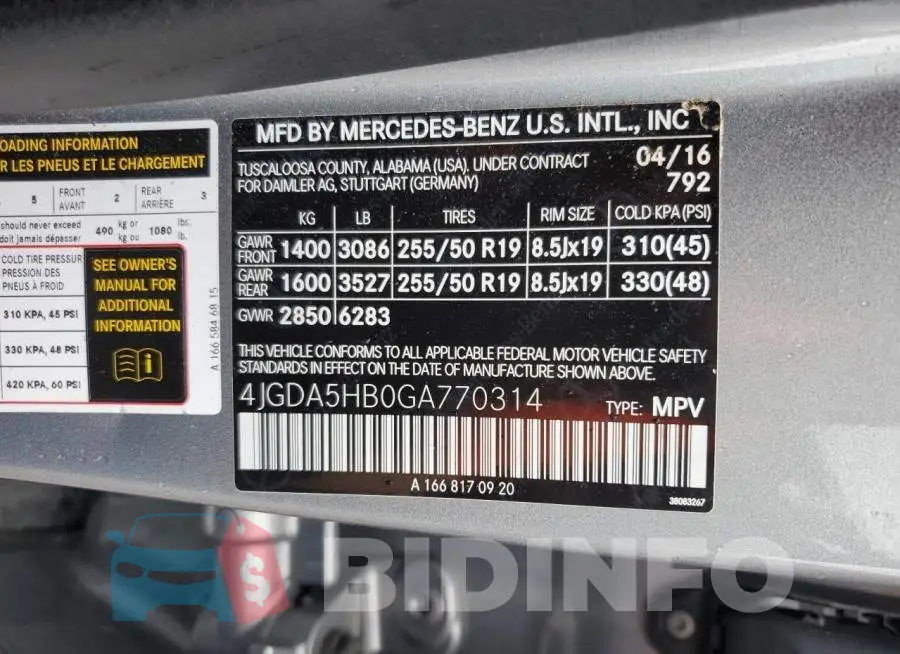 4JGDA5HB0GA770314 Photo# 13