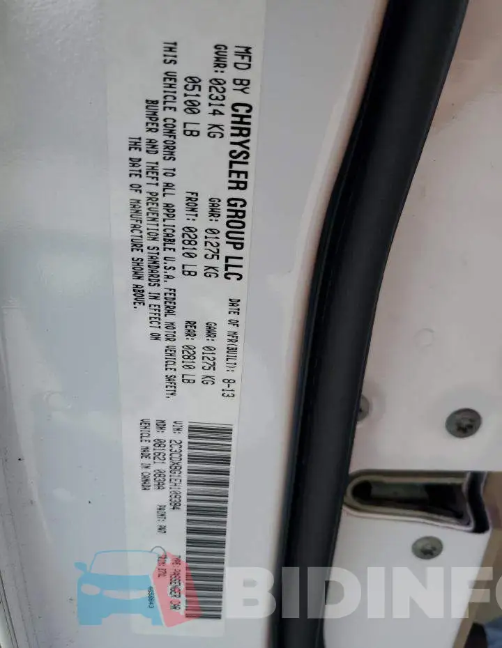 2C3CDXBG1EH109384 Photo# 12