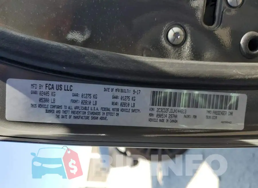 2C3CDZFJ3JH144813 Photo# 13