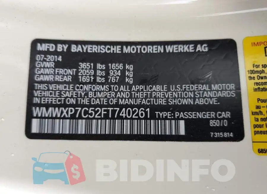 WMWXP7C52FT740261 Photo# 13