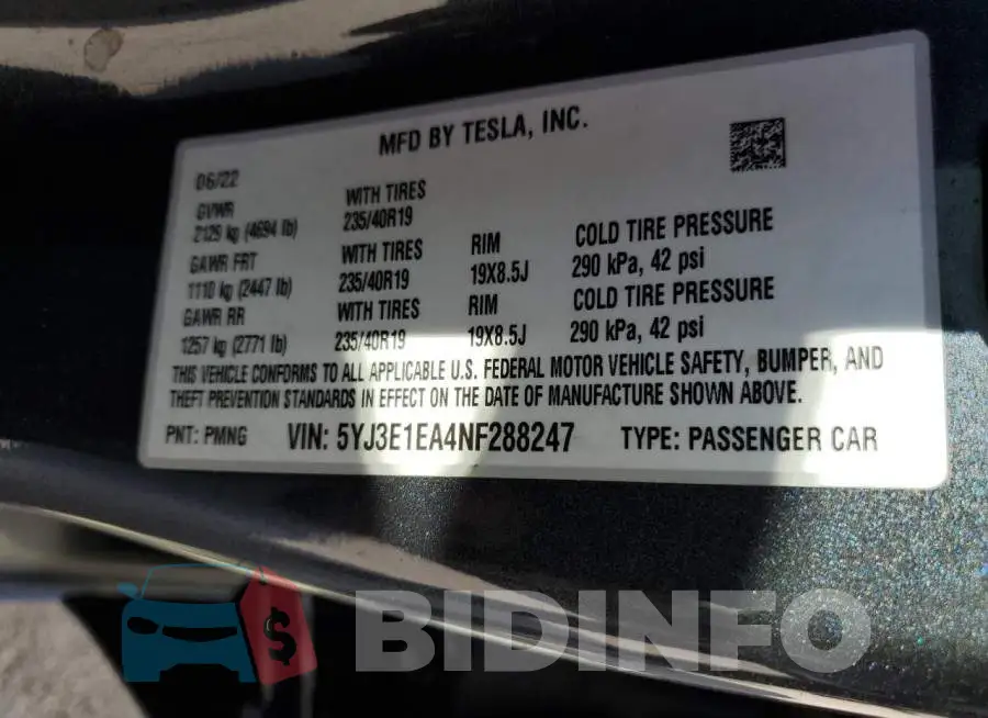 5YJ3E1EA4NF288247 Photo# 12