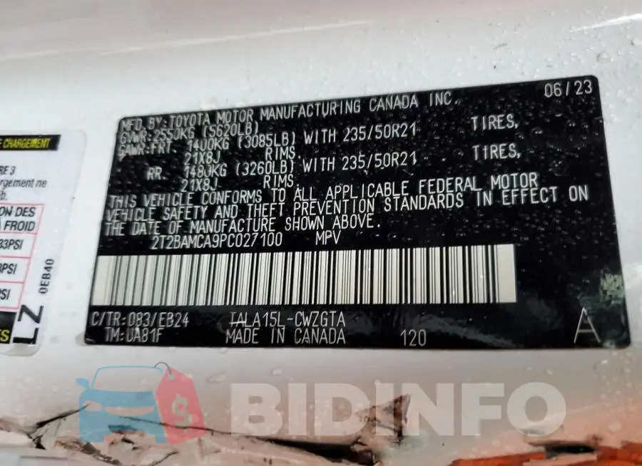 2T2BAMCA9PC027100 Photo# 13
