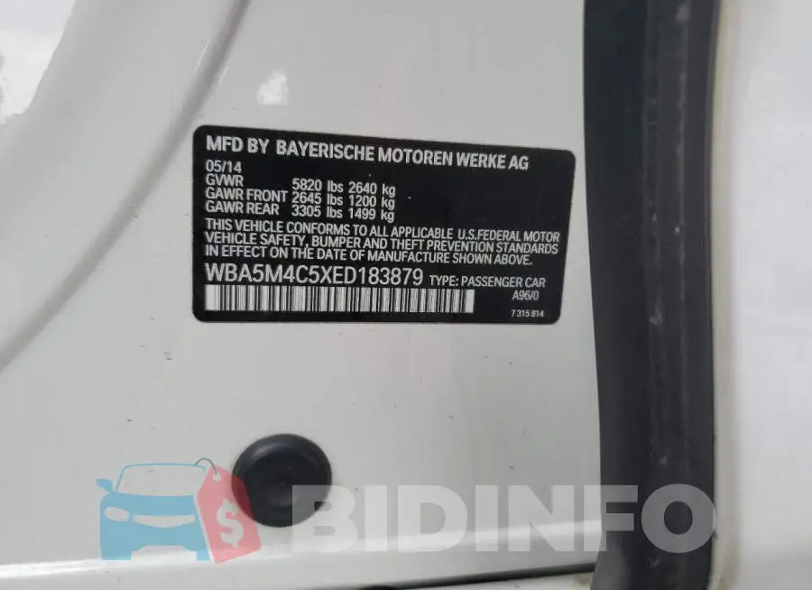 WBA5M4C5XED183879 Photo# 13