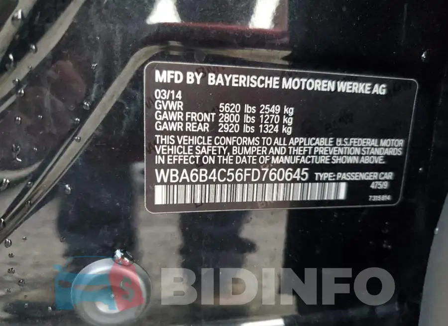 WBA6B4C56FD760645 Photo# 12