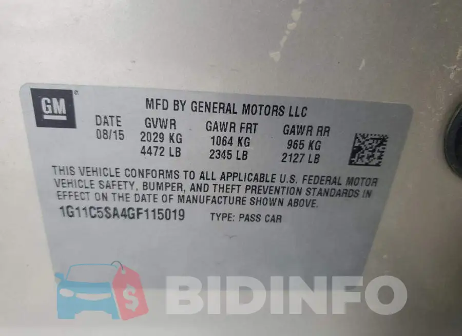 1G11C5SA4GF115019 Photo# 13
