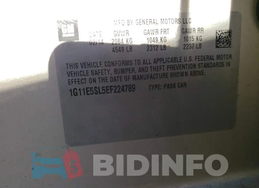 1G11E5SL5EF224789 Photo# 12