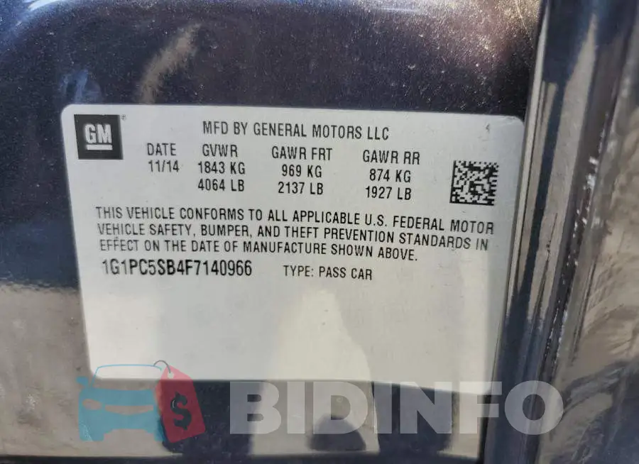 1G1PC5SB4F7140966 Photo# 12
