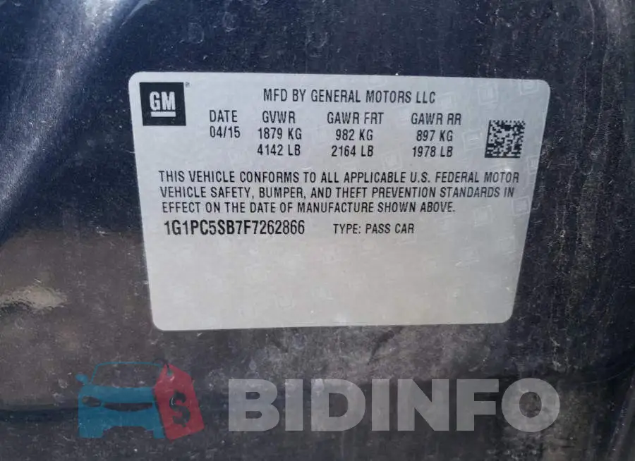 1G1PC5SB7F7262866 Photo# 13