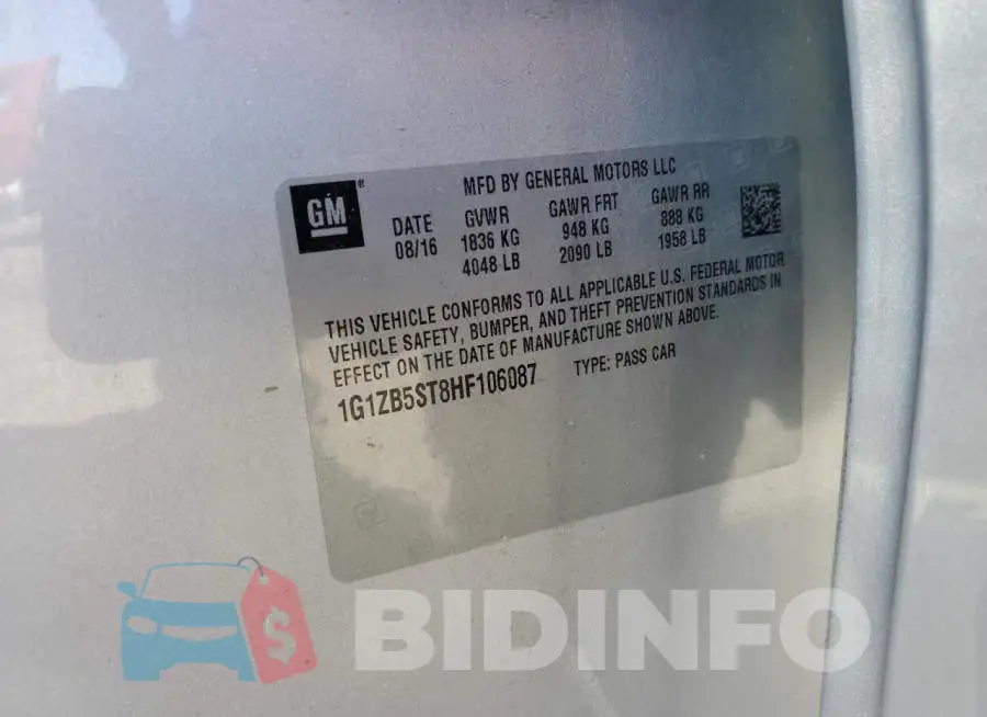 1G1ZB5ST8HF106087 Photo# 13