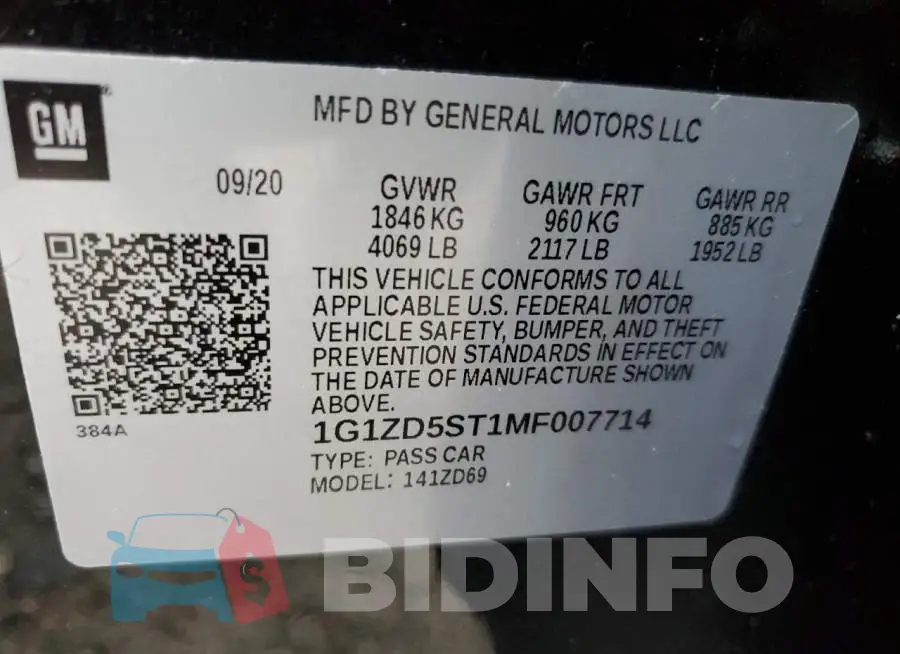 1G1ZD5ST1MF007714 Photo# 13