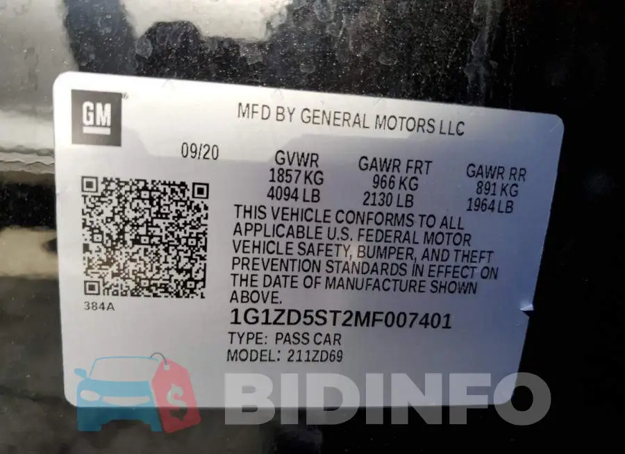 1G1ZD5ST2MF007401 Photo# 12