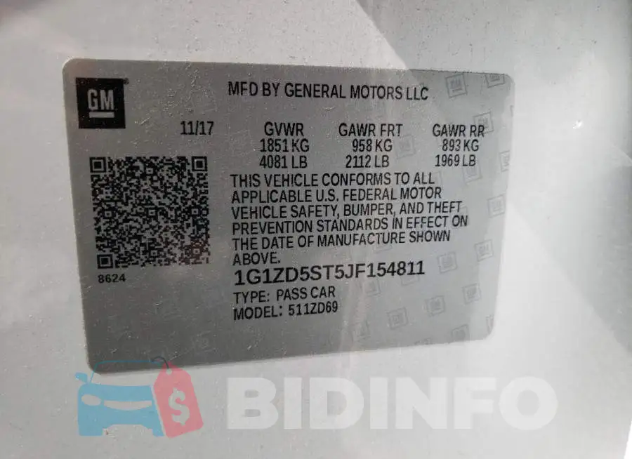 1G1ZD5ST5JF154811 Photo# 12