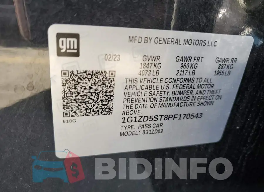 1G1ZD5ST8PF170543 Photo# 12