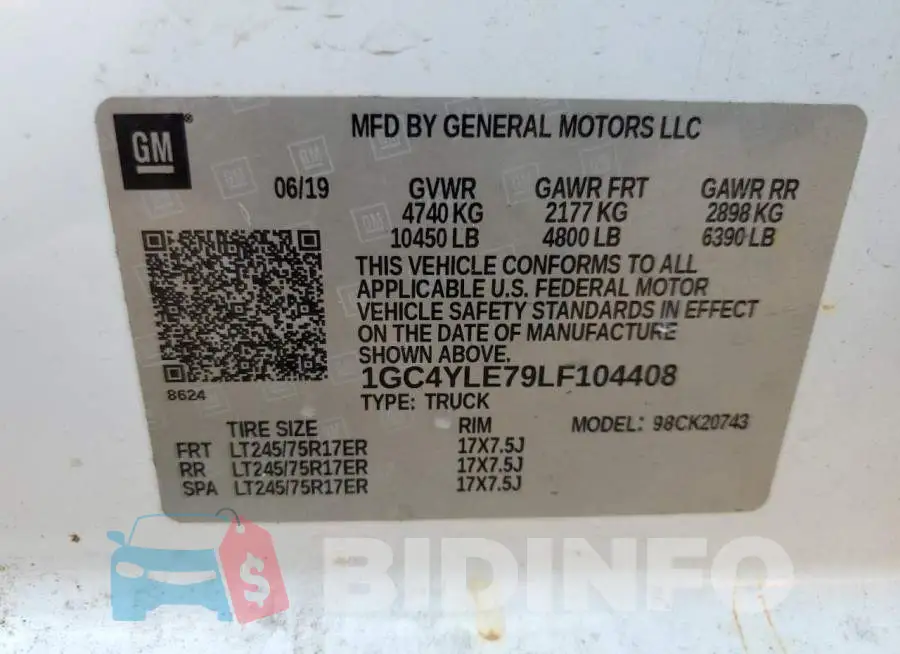 1GC4YLE79LF104408 Photo# 12
