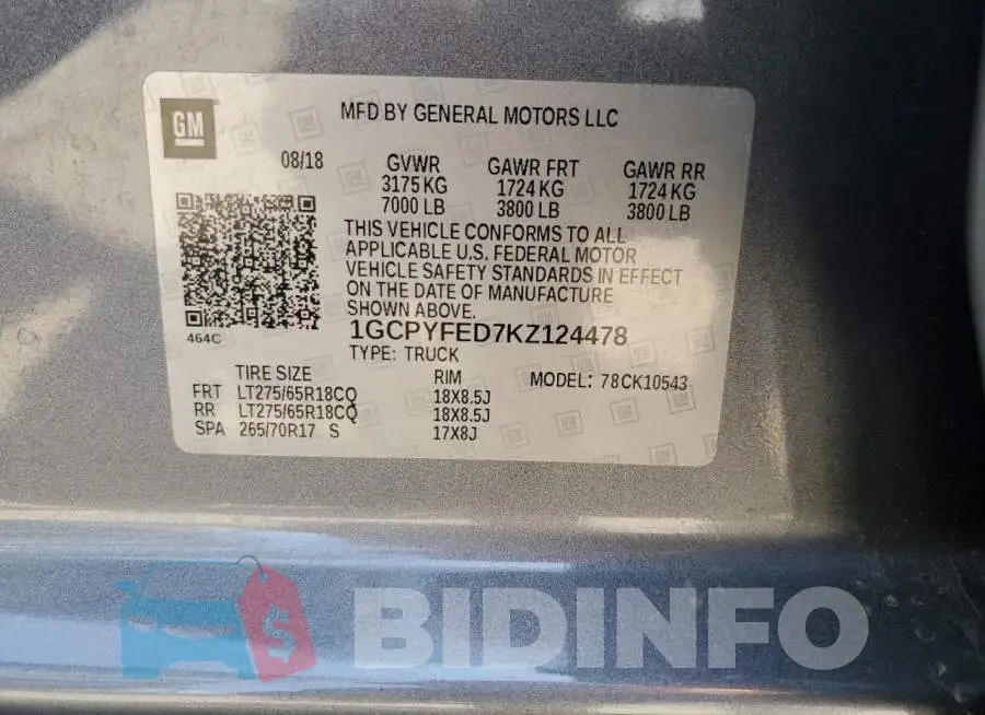 1GCPYFED7KZ124478 Photo# 12