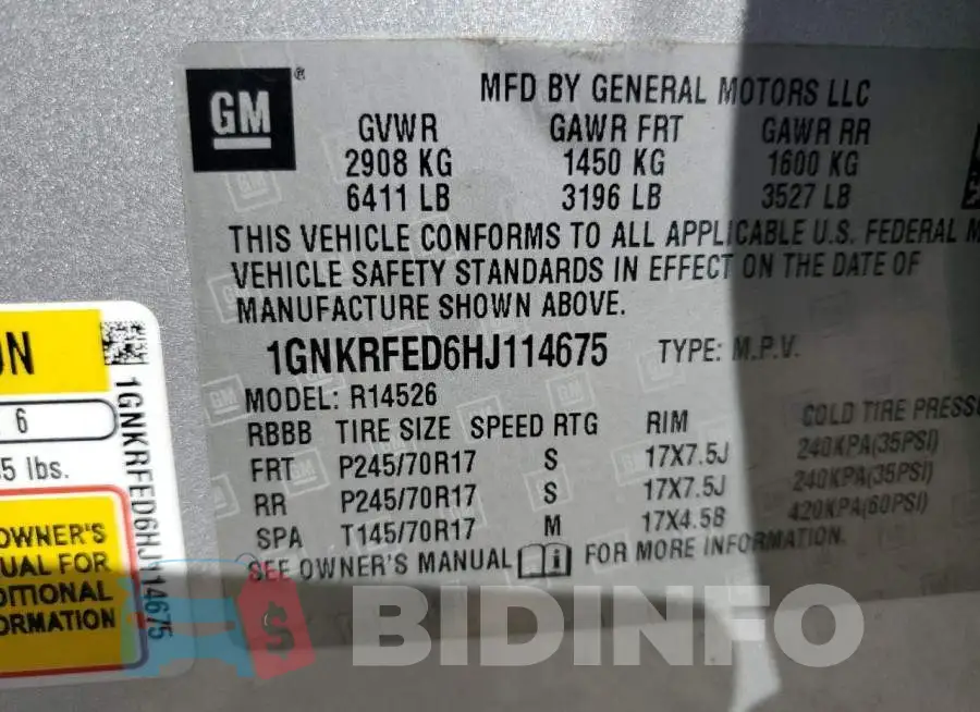1GNKRFED6HJ114675 Photo# 13