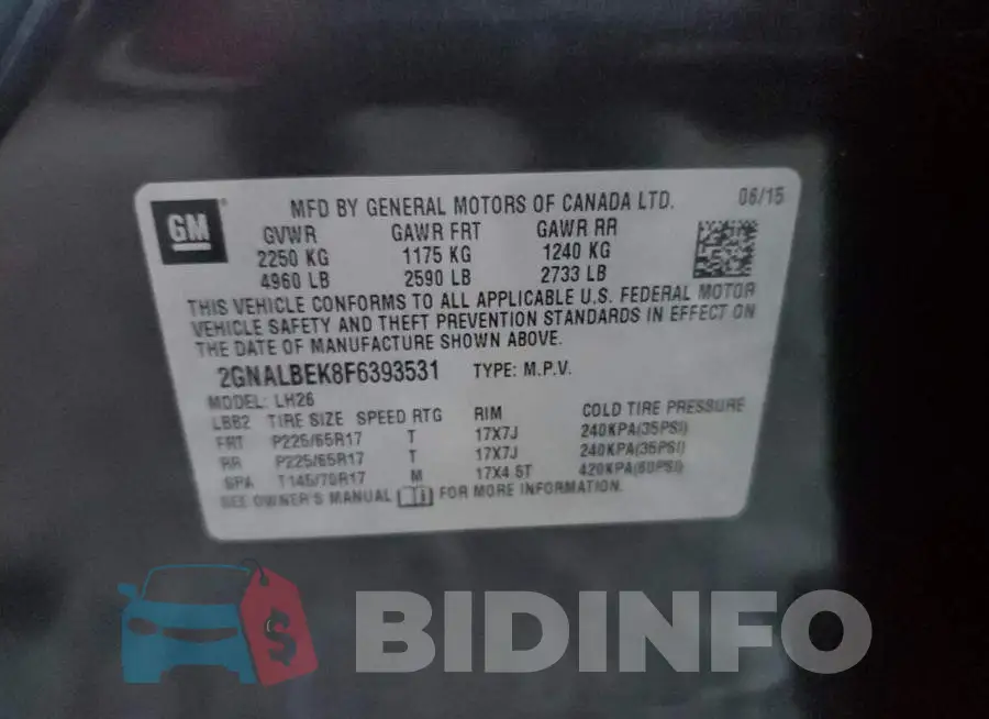 2GNALBEK8F6393531 Photo# 13