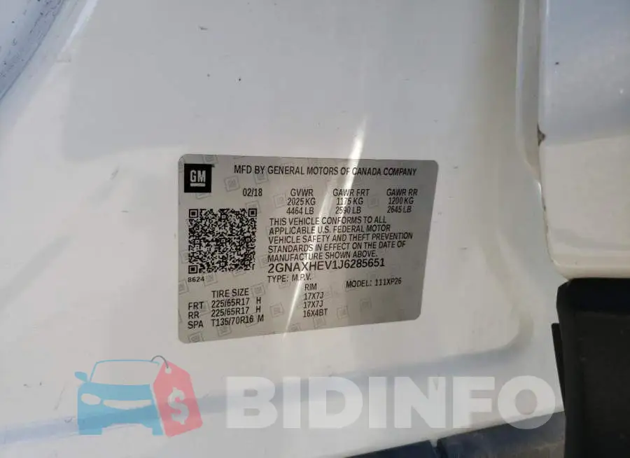 2GNAXHEV1J6285651 Photo# 12