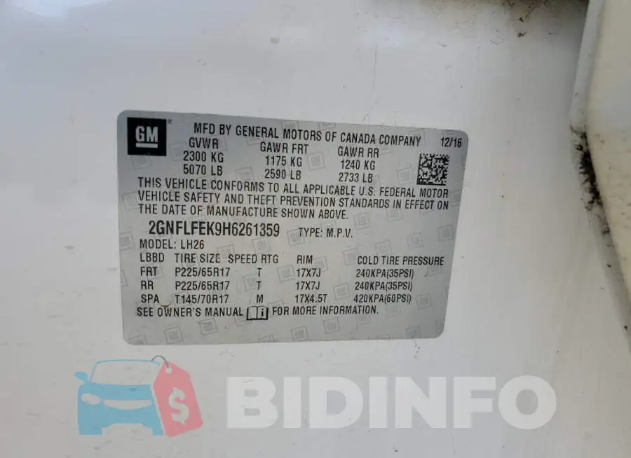 2GNFLFEK9H6261359 Photo# 13